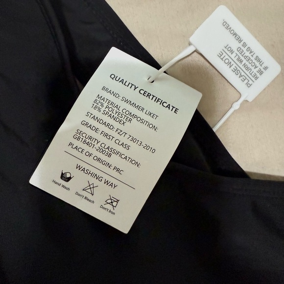 Swimmer Liket one-piece swimsuit with white ribbon bow on the left shoulderm - Picture 5 of 7